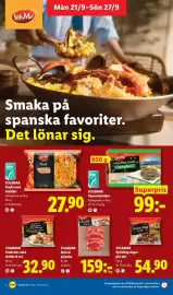 Lidl reklamblad vecka 39 Sida 9: Sol&mar paella med skaldjur €27,90, Sol&mar skivad picanha €159,00