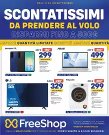 Volantino FreeShop Pagina 1: Samsung Smartphone Galaxy A27 5G €299,00, ASUS Vivobook €499,00