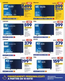 Volantino FreeShop Pagina 3: Hisense SMART TV OLED 65A86N €899,00, Samsung 75" Crystal UHD €599,00