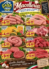Volantino A Casa Mia Pagina 7: Brasato di suino con osso €6,99, Salsiccia suino €5,99