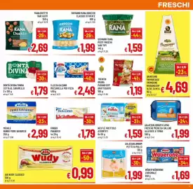 Volantino A&O Pagina 7: Gnocchi classici di patate Giovanni Rana €1,99, S.Lucia Galbani Mozzarella per pizza €2,49