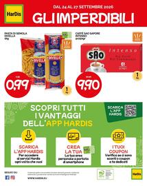 Volantino Hardis Pagina 16: Pasta di semola Divella €0,99, Caffè Sao Sapore Intenso €9,90