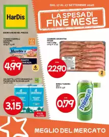 Volantino Hardis Pagina 1: Gamberi argentini interi €22,90, Birra Tuborg €0,79