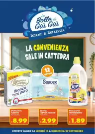 Volantino Le Bolle di Giù Giù Pagina 1: Spuma di sciampagna lavatrice bianco puro €8,99, Rio Casamia Ammorbidente €1,89