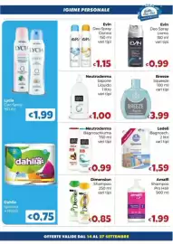 Volantino Le Bolle di Giù Giù Pagina 5: Ledeli Bagnoschiuma €1,59, Breeze Acqua €3,99
