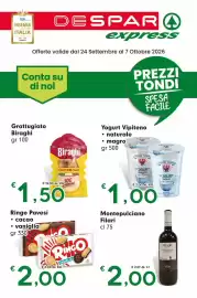 Volantino DeSpar Express Pagina 1: Yogurt Vipiteno €1,00, Grattugiato Biraghi €1,50