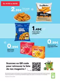 Catalogue Hmarket semaine 38 page 8: Wow Foods Glace fraise €0,99, Lambweston Potato dippers €1,49