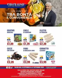 Volantino Fish's King Pagina 1: Fiori di merluzzo loins €3,99, Chele di surimi Vici €1,29