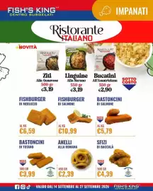 Volantino Fish's King Pagina 3: Fishburger di salmone €10,99, Anelli alla romana €2,39