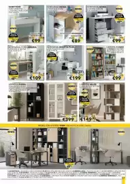 Volantino Mercatone Germanvox Pagina 37: Libreria 5 vani bianco, rovere €99,00, Scrivania con libreria €109,00