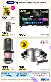 BIG W catalogue Page 5: Tefal Ingenio Cook Eat Induction 4pc €89,00, Ninja Slushie Machine €379,00