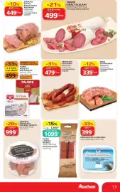 Auchan akciós újság hét 38 Oldal 13: ENCSI SÜTŐKOLBÁSZ €339,00, Tauris szeletelt sertéssonka €499,00