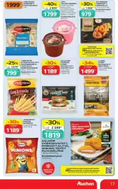 Auchan akciós újság hét 38 Oldal 17: VICI PREMIUM PANÍROZOTT SURIMI FALAT €979,00, AGRARFROST MINIONS BURGONYA €1.189,00