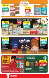 Auchan akciós újság hét 38 Oldal 24: CERBONA ZABPEHELY €579,00, LAVAZZA CREMA SZEMES KÁVÉ €9.999,00