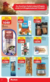 Auchan akciós újság hét 38 Oldal 4: VICI MELEGEN FÜSTÖLT MAKRÉLA €1.798,00, VICI LAZACSZELET €699,00
