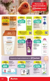 Auchan akciós újság hét 38 Oldal 40: Luksja Folyékony Szappan Utántöltő €586,00, DOVE BABY NEDVES TÖRLŐKENDŐ €499,00