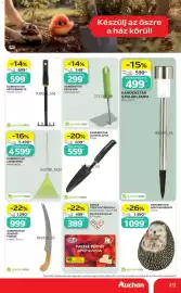 Auchan akciós újság hét 38 Oldal 49: GARDENSTAR ÁGVÁGÓ FŰRÉSZ €999,00, GARDENSTAR SZOLÁRLÁMPA €590,00