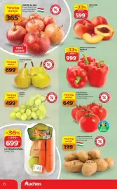 Auchan akciós újság hét 38 Oldal 6: Fehér szőlő €499,00, Piros alma €365,00