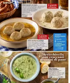 Volantino Bofrost Pagina 4: Vellutata di Fave ed Erbette €7,29, Canederli allo Speck €6,99