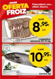 Folleto FROIZ semana 38 Página 2: Corvina kg €10,95, Froiz langostino vannamei €8,95