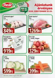Real akciós újság Oldal 1: Csirkecomb egész €849,00, Reál jégkrém €919,00