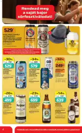 Auchan akciós újság Oldal 4: Hofbräu Lager Világos Dobozos Sör €249,00, ERDINGER URWEISSE ÜVEGES SÖR €749,00