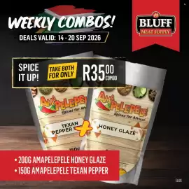 Bluff Meat Supply catalogue week 38 Page 11: AmaPelepele Honey Glaze & Texan Pepper €35,00