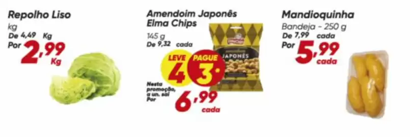 Tabloide Dia Página 8: De - mandioquinha €5,99, De - repolho liso €2,99