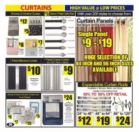 Bianca Amor flyer Page 33: 15 piece memory foam bath mat and shower curtain set €24,00, Curtains €9,00