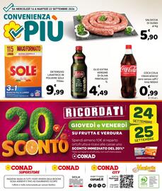 Volantino Conad Margherita settimana 38 Pagina 8: Coca-Cola Original Taste €0,99, Olio extra vergine di oliva Pantaleo €4,49
