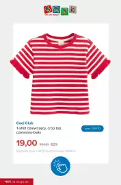 Smyk gazetka Strona 7: T-shirt dziewczęcy crop top czerwono-biały Cool Club €19,00