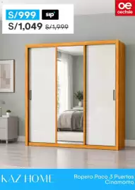 Catálogo Oechsle semana 38 Página 4: Kaz Home Ropero Paco 3 Puertas Cinamomo €1.049,00