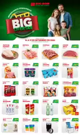 Catálogo Big Bom Supermercados Página 1: Cerveja skol €37,08, Linguiça frimesa tipo calabresa €13,85