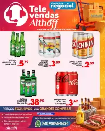 Encarte Althoff Supermercados semana 38 Página 1: Cerveja schin pilsen lata €2,59, Cerveja heineken long neck €5,79