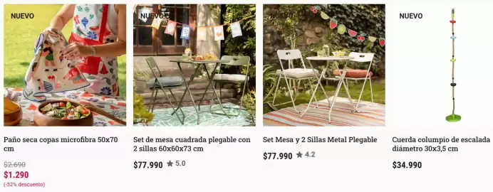 Catálogo Casaideas Página 2: Metal - set mesa y 2 sillas plegable €77.990,00