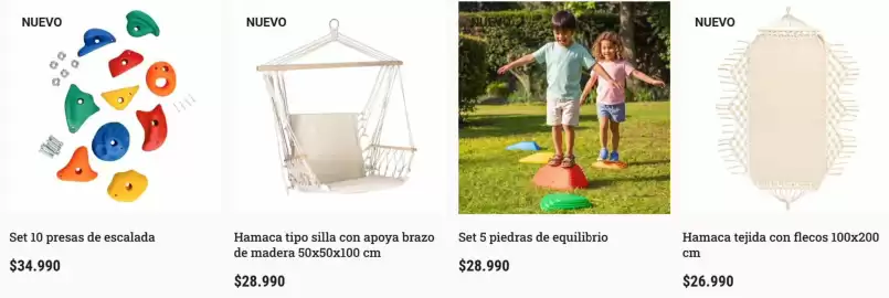 Catálogo Casaideas Página 3: Hamaca tipo silla con apoya brazo de madera 50x50x100 cm €28.990,00