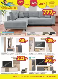 Möbelix Prospekt woche 38 Seite 3: Garderobenschrank Clever €199,00, TV-Lowboard Venedig €129,00