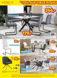 Möbelix Prospekt woche 38 Seite 6: Esstisch Anton €179,00, Eckbank Milos €244,00
