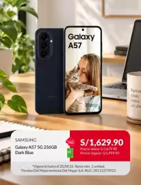 Catálogo Sodimac semana 38 Página 4: Samsung Galaxy A57 5G 256GB Dark Blue €1.629,90