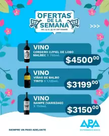Catálogo APA Supermercados semana 38 Página 8: Cordero c/piel de lobo vino malbec €450.000,00