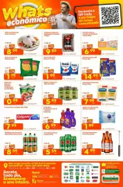 Catálogo Econômico Atacadão Página 3: Creme de Leite Italac TP €1,99, Linguiça Calabresa Defumada Calemba €9,89