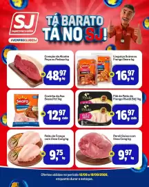 Encarte Sj Supermercados Página 1: Filé de peito de frango rivelli bdj €16,97, Pernil Suino com Osso Cong kg €9,97
