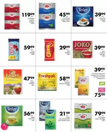 Save catalogue Page 35: Five Roses Select African Blend 100's €45,99, Tetley Tea Assorted 20's €21,99