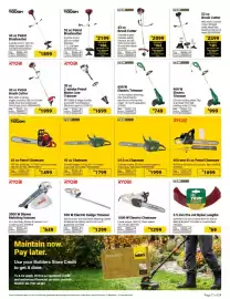 Builders Warehouse catalogue Page 11: TRIMTECH 45 cc Chainsaw €1.799,00, TRIMTECH 54.5 cc Chainsaw €1.999,00