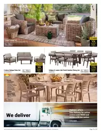 Builders Warehouse catalogue Page 15: Saligna 8-seater Oak Finish Outdoor Dining Set €24.999,00