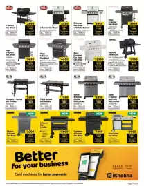 Builders Warehouse catalogue Page 19: Sierra 4-burner BBQ & Side Burner €6.999,00, Entertainer Gas Braai €9.999,00