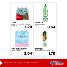 Volantino Iper Tosano settimana 38 Pagina 1: San Benedetto Acqua naturale €2,04, Uliveto acqua minerale €0,54
