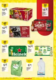 Folheto Continente | Pack Poupança Página 13: Cerveja c/ álcool heineken original €14,99, Água c/ gás pedras salgadas €5,39