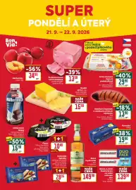 Billa leták týden 38 Strana 34: Bon Via! Nektarinky €34,90, Šunkové koleno ručně skládané €13,90