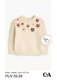 C&A gazetka tydzień 38 Strona 12: Kwiat - sweter rozm. 92-140 C & A €59,99